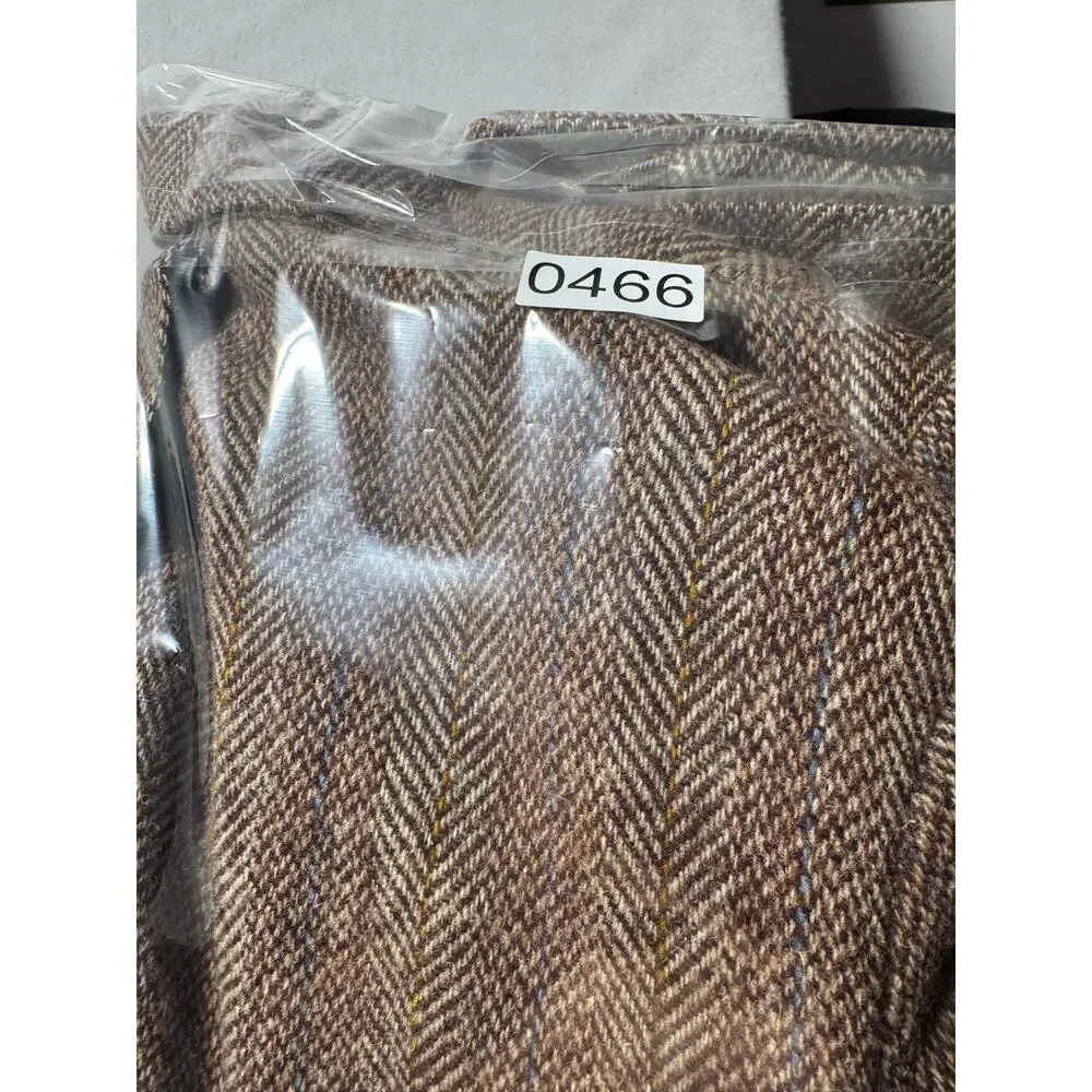 VTG Baskin Harris Tweed Sport Coat Blazer Mens S Brown Herringbone Notch Lapel